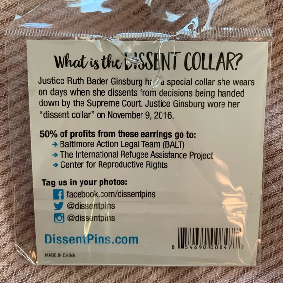 RBG Earrings NWT - Picture 2 of 2